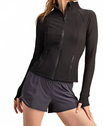 Rae Mode Ivy Nylon Rib Jacket In Black