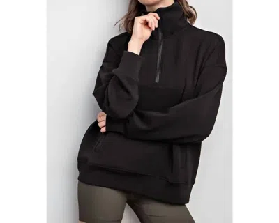 Rae Mode Kickstart Chic Quarter Zip Sweater And Joggers Set In Black