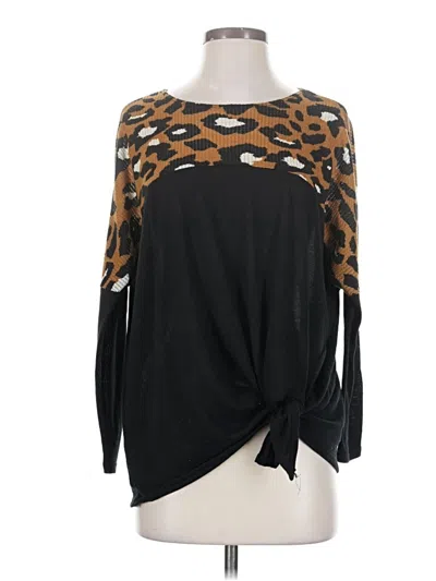 Pre-owned Rae Mode Long Sleeve Top Black Cowl Neck Tops