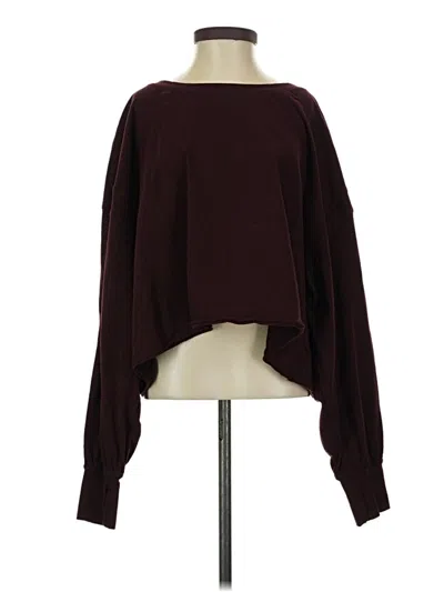 Pre-owned Rae Mode Long Sleeve Top Burgundy Boatneck Tops