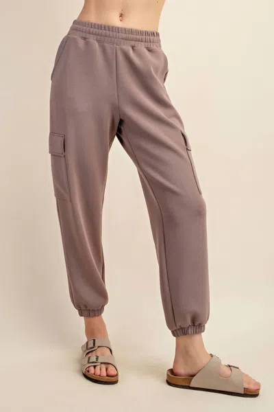Rae Mode Lost In My Fairy Tale Scuba Cargo Joggers In Mocha In Brown
