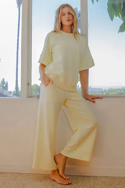 Rae Mode Modal Scuba Cropped Wide Pants In Lemonilla In Multi