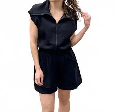 Rae Mode Luxe Cap Sleeve Romper In Black