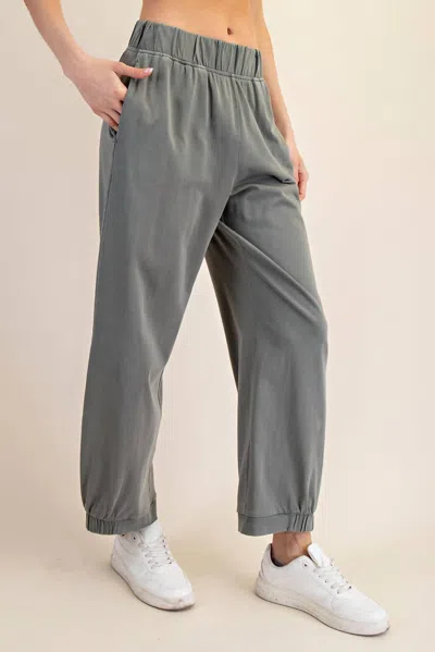 Rae Mode Mineral Washed Relaxed Fit Lounge Pants In Olive In Gray