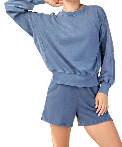 Rae Mode Mineral Washed Short Set In Navy In Blue