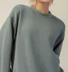 Rae Mode Modal Mock Neck Pullover Sweatshirt In Sage Leaf In Multi