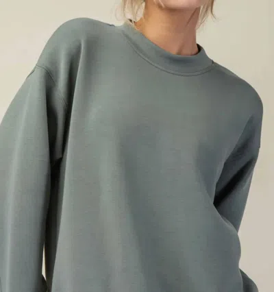 Rae Mode Modal Mock Neck Pullover Sweatshirt In Sage Leaf In Multi