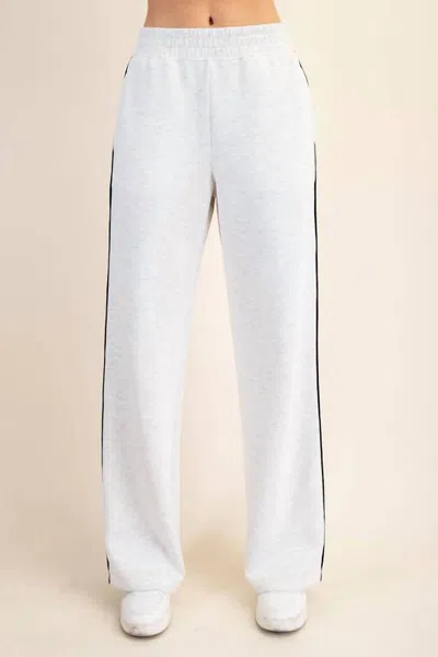 Rae Mode Modal Piping Pant In Heather Gray/ Black Piping