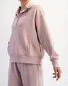 Rae Mode Modal Quarter Zip Mock Neck Pullover In Mauve In Multi