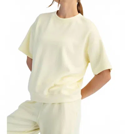 Rae Mode Modal Scuba Basic Short Sleeve Top In Yellow In White