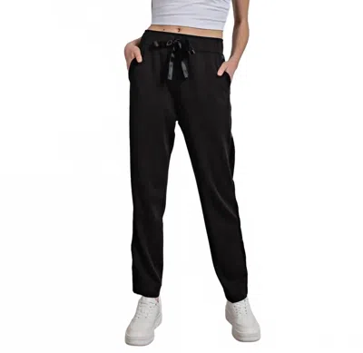 Rae Mode Modal Scuba Jogger With Side Satin Detail In Black