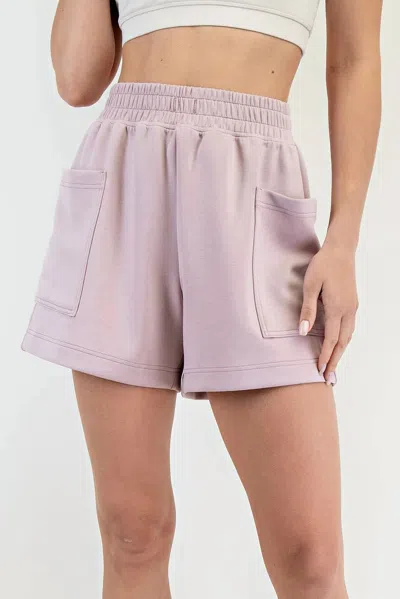 Rae Mode Modal Scuba Patch Pocket Shorts In Lilac In Blue