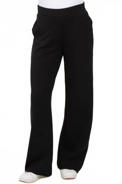 Rae Mode Modal Scuba Piping Straight Leg Pant In Black/cream