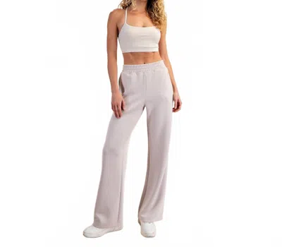 Rae Mode Modal Scuba Piping Straight Pants In Mocha Cream In Neutral