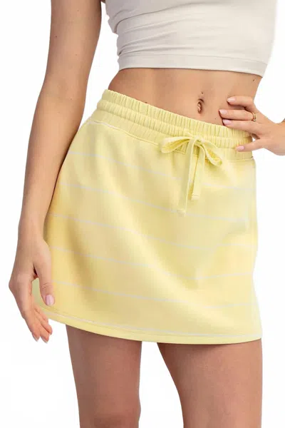 Rae Mode Modal Stripe Skort In Lemon/ Cream In Yellow