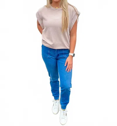 Rae Mode Never Wanna Leave Denim Joggers In Lt Denim In Blue
