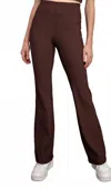 Rae Mode Nylon Rib Pintuck Pants In Brown In Brown