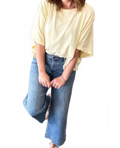 Rae Mode Oversized Short Sleeve Top In Lemon Yellow In Orange