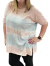 Rae Mode Oversized Tie Dye Top In Coral/grey In Multi