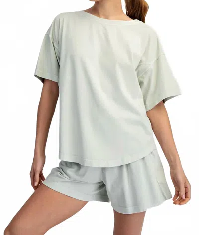 Rae Mode Pigment Washed Cotton Lounge Set In Soft Mint In Transparent