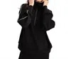 Rae Mode Piping Quarter Zip Pullover Sweater In Black/cream In Black
