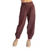 Rae Mode Rib Brush Cocoon Pant In Dk Cherry In Brown