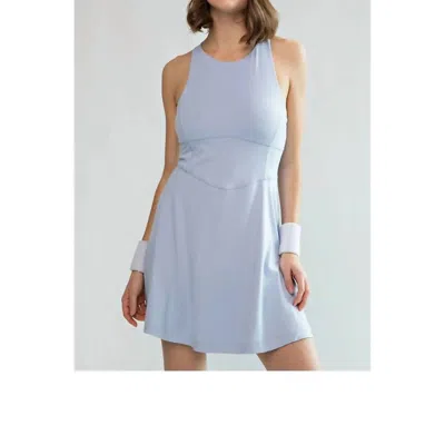 Rae Mode Romper Dress With Keyhole Back In Pastel Blue