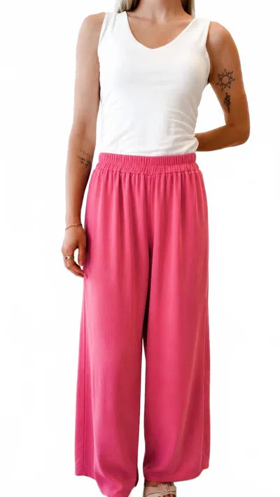 Rae Mode Roni French Terry Pants In Strawberry In Red