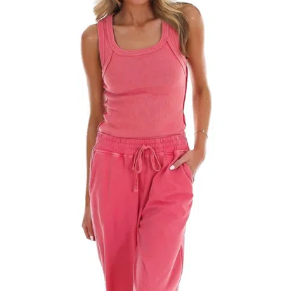 Rae Mode Run To You Ribbed Tank In Strawberry In Pink