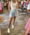 Rae Mode Scuba Casual Shorts In Light Blue
