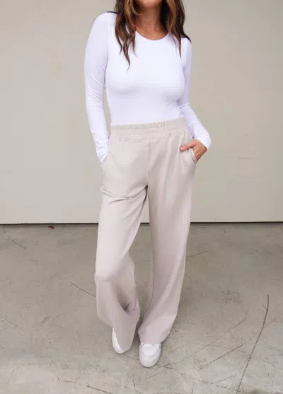 Rae Mode Scuba Loungewear Pant In Mocha In White