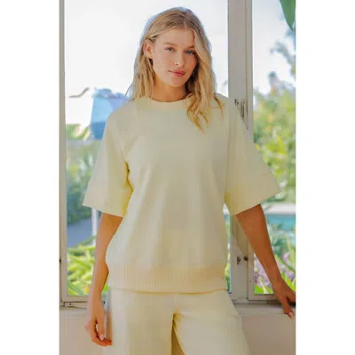 Rae Mode Scuba Short Sleeve Top In Lemonilla In Multi