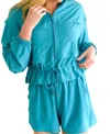 Rae Mode She's Got Game Cropped Jacket In Blue In Blue