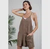 Rae Mode Short Romper In Brown In Brown