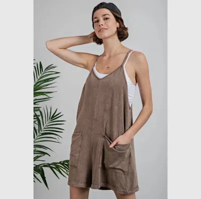 Rae Mode Short Romper In Brown