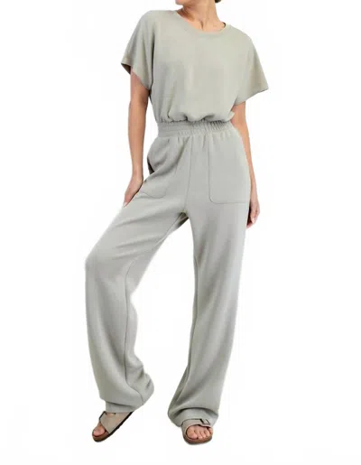 Rae Mode Short Sleeve Jumpsuit In Light Sage In Gray