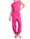 Rae Mode Sia Open Back Jumpsuit In Cerise In Pink