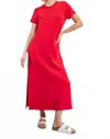 Rae Mode Solid Modal Scuba Maxi Dress In Red In Multi