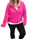 Rae Mode Stretch Long Sleeve Hoodie Jacket In Sonic Pink In Multi