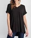 Rae Mode Sunday Mornings V-neck Tee In Black In Black