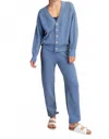 Rae Mode Teagan Knit Jogger In Dark Blue Grey In Black