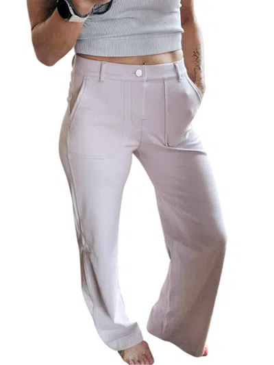 Rae Mode Triple Stretch Cotton Twill Wide Leg Trousers In Lilac In Purple