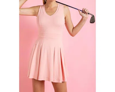 Rae Mode V-neck Golf Dress With Undershorts In Flash Pink