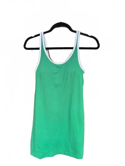 Rae Mode Women's Butter Contrast Piping Athletic Mini Dress In Kelly Green/white In Multi