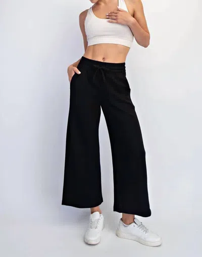 Rae Mode Women's Modal Cropped Wide Leg Pants In Black