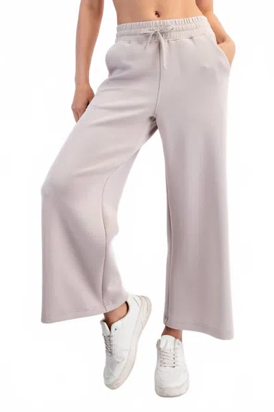 Rae Mode Women's Modal Cropped Wide Leg Pants In Mocha Cream In Pink
