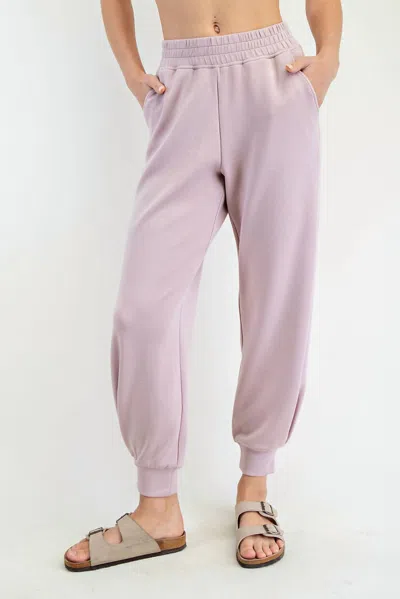 Rae Mode Women's Modal Scuba Jogger Pants In Mauve In Purple
