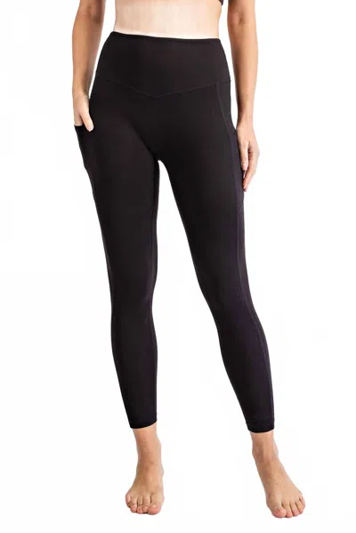 Rae Mode Women's U Crotch Full Length Leggings With Pockets In Black