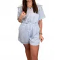 Rae Mode Women's Zandra Full Zip Romper In Blue In Blue