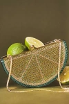 Rae Of Light Crystal Fruit Clutch In Green